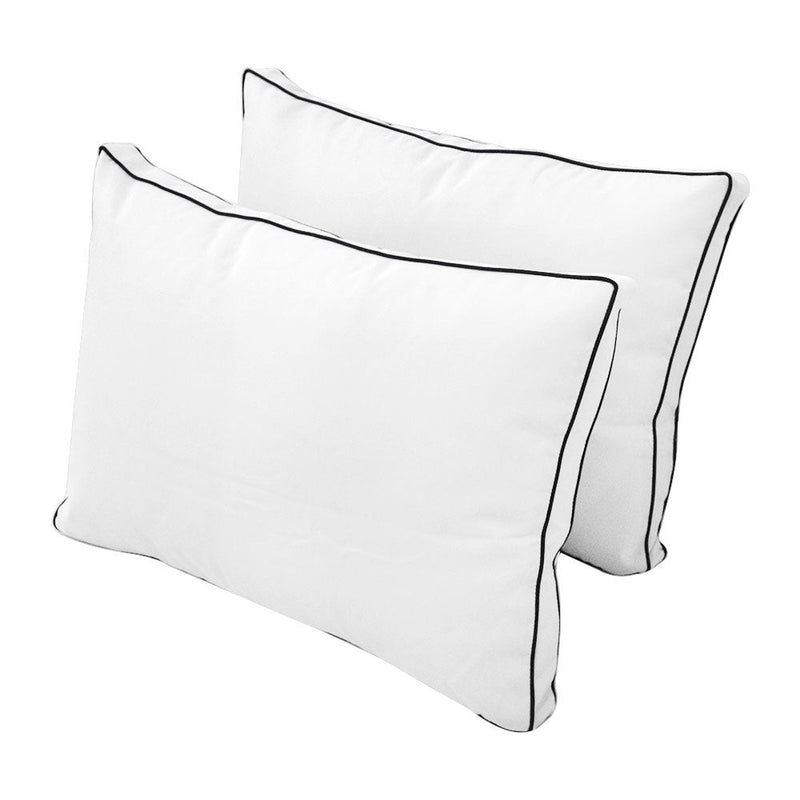 Style1 Crib Size 5PC Contrast Pipe Trim Outdoor Daybed Mattress Cushion Bolster Pillow Complete Set AD106