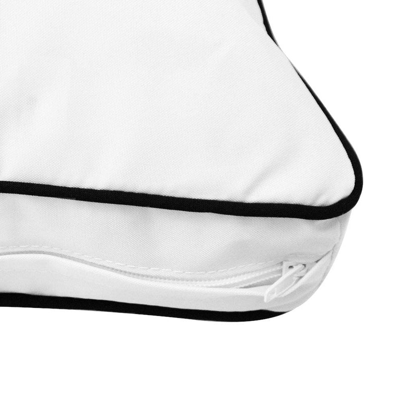 Style1 Crib Size 5PC Contrast Pipe Trim Outdoor Daybed Mattress Cushion Bolster Pillow Complete Set AD106