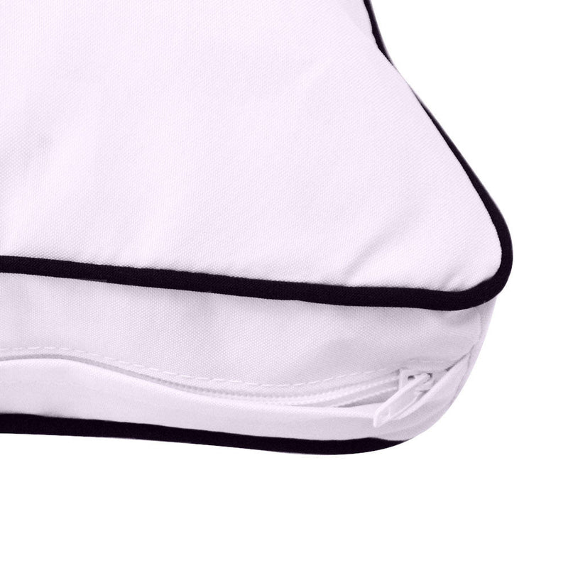 Style1 Crib Size 5PC Contrast Pipe Trim Outdoor Daybed Mattress Cushion Bolster Pillow Complete Set AD107