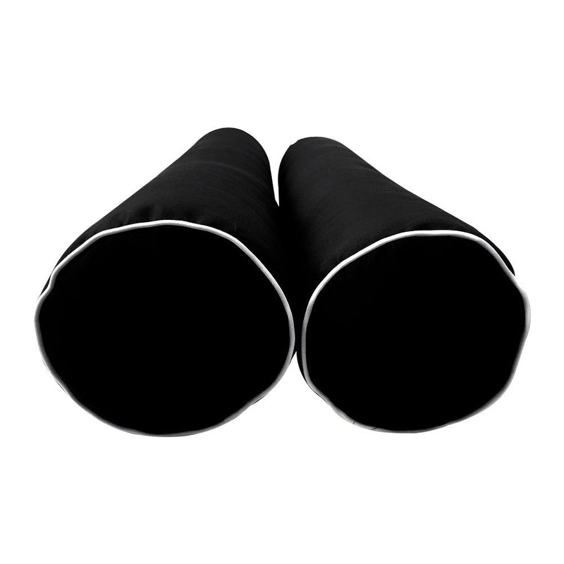 Style1 Crib Size 5PC Contrast Pipe Trim Outdoor Daybed Mattress Cushion Bolster Pillow Complete Set AD109