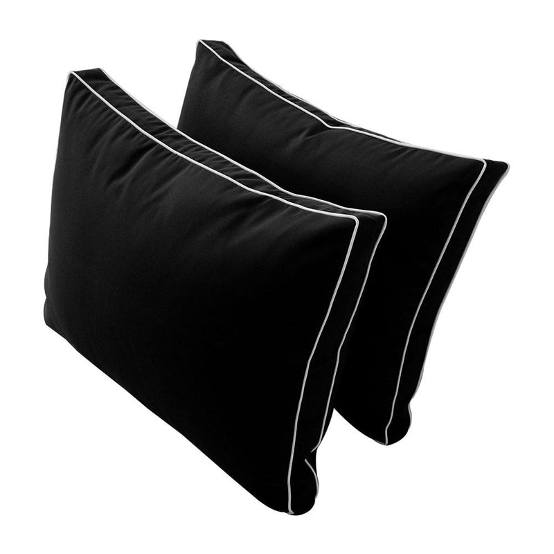 Style1 Crib Size 5PC Contrast Pipe Trim Outdoor Daybed Mattress Cushion Bolster Pillow Complete Set AD109