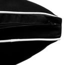 Style1 Crib Size 5PC Contrast Pipe Trim Outdoor Daybed Mattress Cushion Bolster Pillow Complete Set AD109