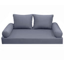 Modern outdoor daybed cushion set with two bolsters and two pillows, ideal for patio, porch, or indoor lounge spaces. — cover only