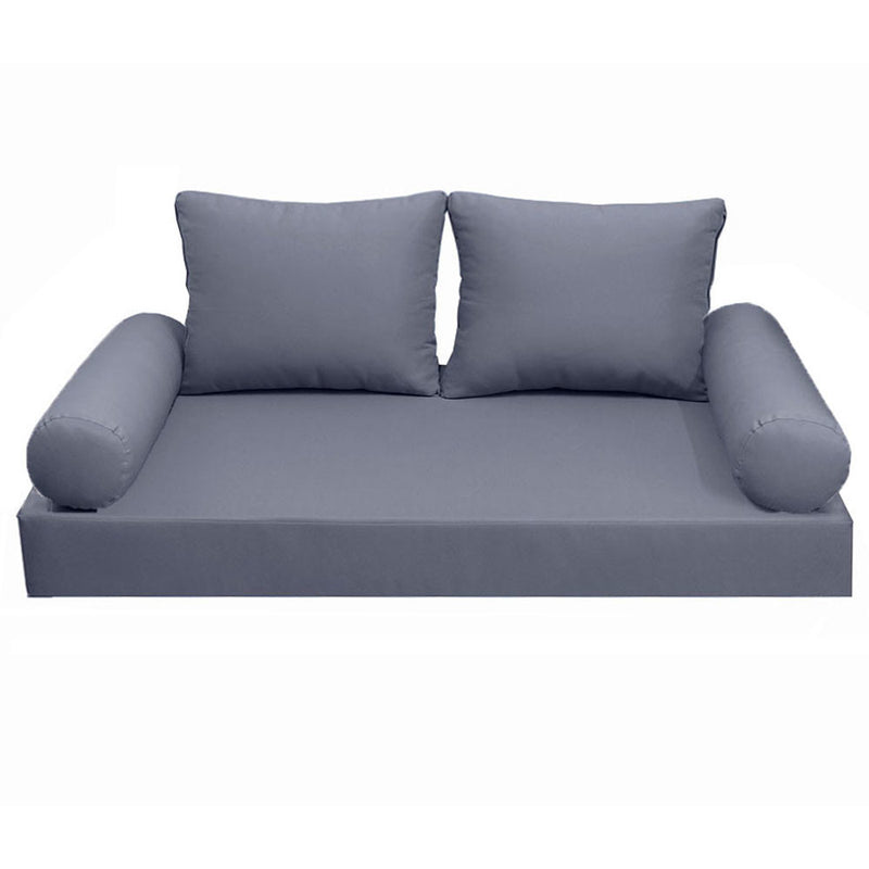 Style1 Crib Size 5PC Knife Edge Outdoor Daybed Mattress Cushion Bolster Pillow Slip Cover Complete Set AD001
