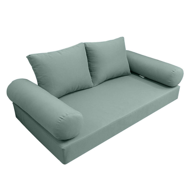 Style1 Crib Size 5PC Knife Edge Outdoor Daybed Mattress Cushion Bolster Pillow Slip Cover Complete Set AD002