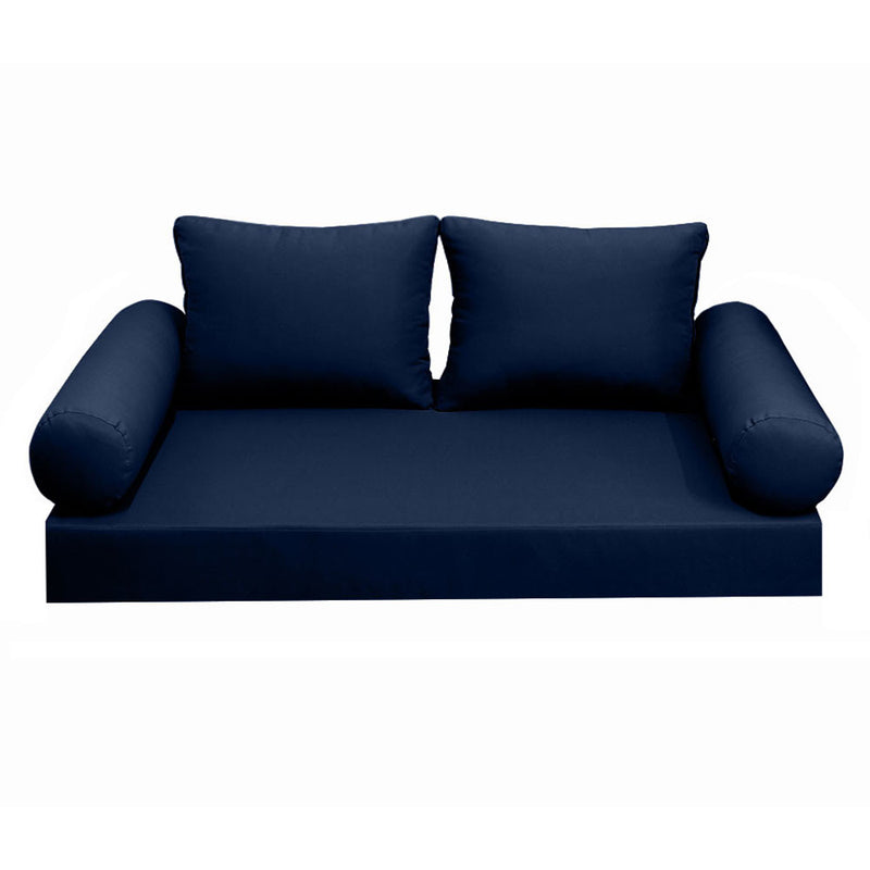 Style1 Crib Size 5PC Knife Edge Outdoor Daybed Mattress Cushion Bolster Pillow Slip Cover Complete Set AD101