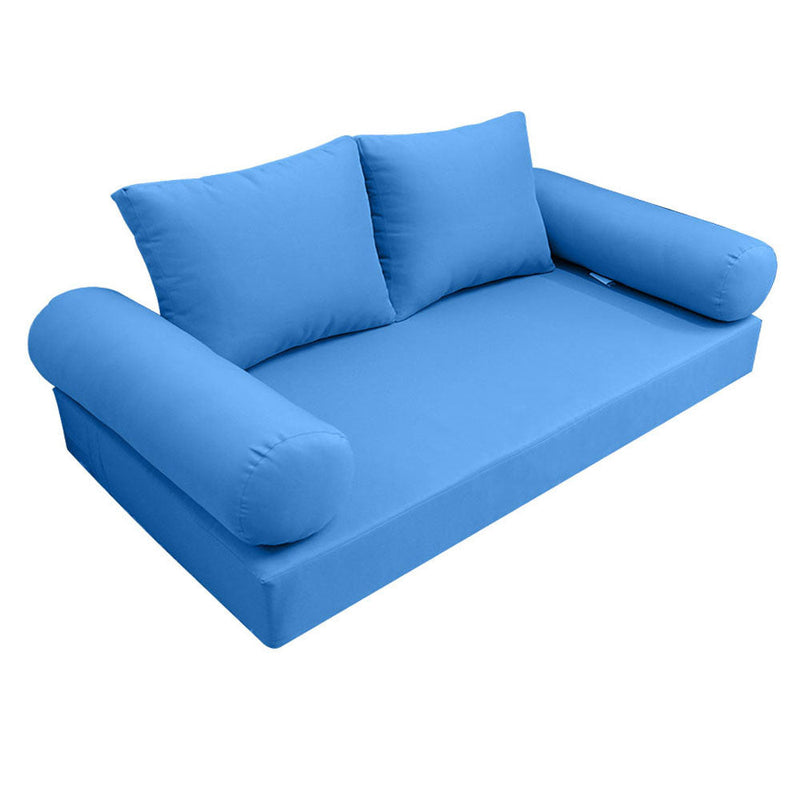 Style1 Crib Size 5PC Knife Edge Outdoor Daybed Mattress Cushion Bolster Pillow Slip Cover Complete Set AD102