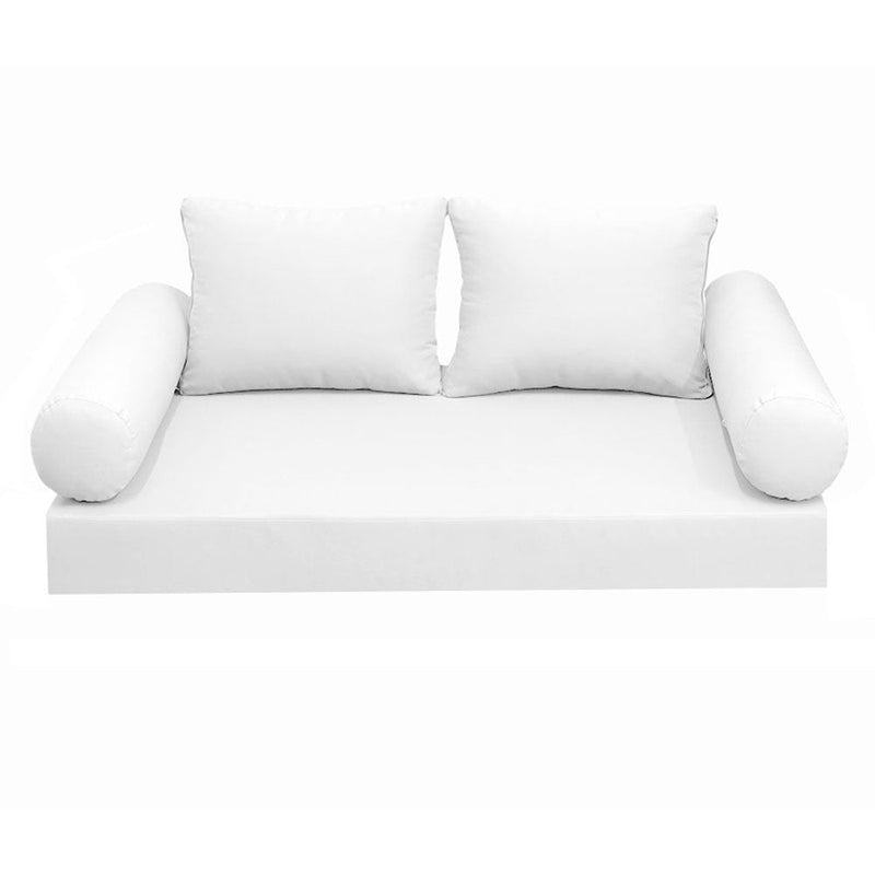 Style1 Crib Size 5PC Knife Edge Outdoor Daybed Mattress Cushion Bolster Pillow Slip Cover Complete Set AD106