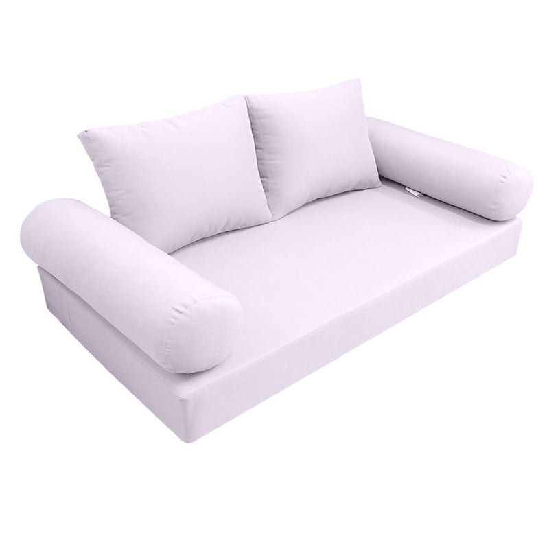 Style1 Crib Size 5PC Knife Edge Outdoor Daybed Mattress Cushion Bolster Pillow Slip Cover Complete Set AD107
