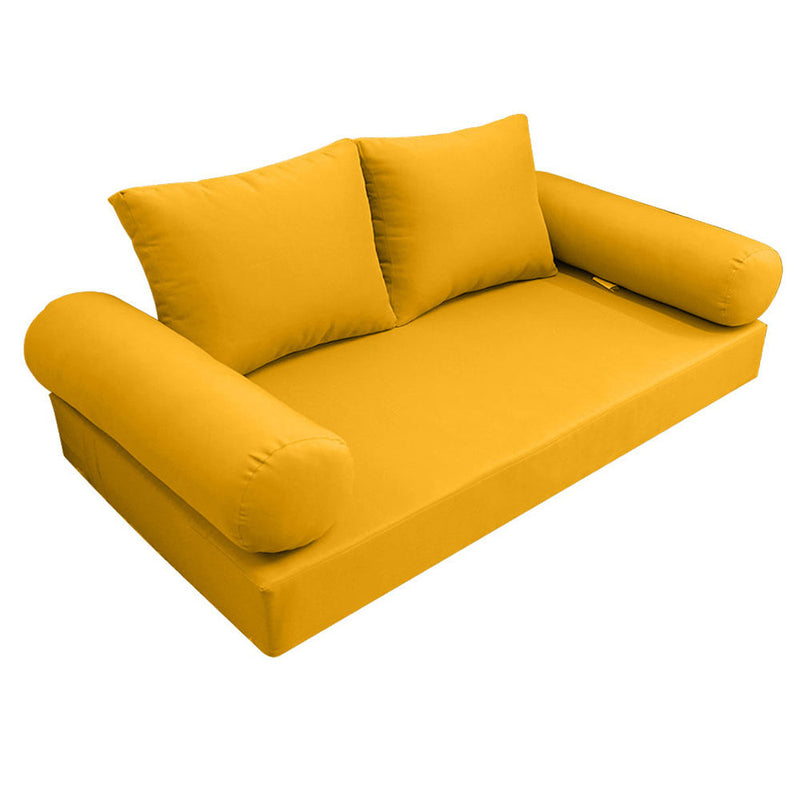 Style1 Crib Size 5PC Knife Edge Outdoor Daybed Mattress Cushion Bolster Pillow Slip Cover Complete Set AD108
