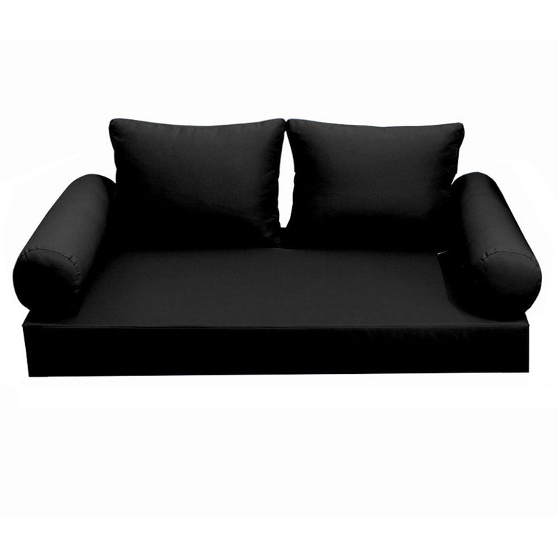 Style1 Crib Size 5PC Knife Edge Outdoor Daybed Mattress Cushion Bolster Pillow Slip Cover Complete Set AD109