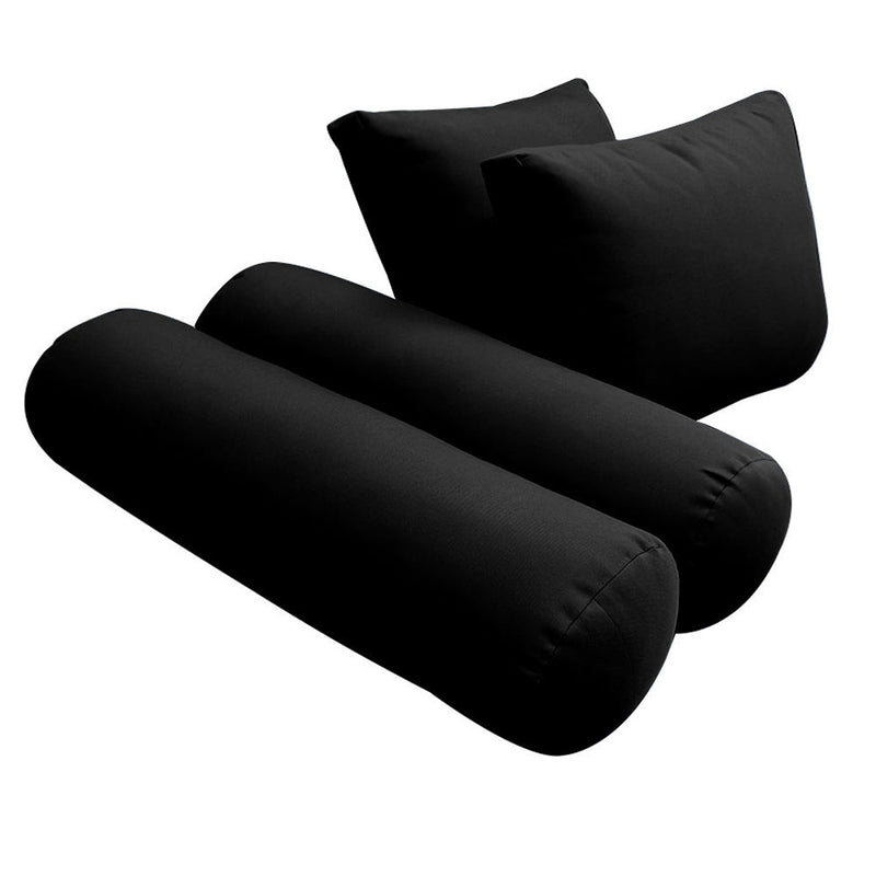 Style1 Crib Size 5PC Knife Edge Outdoor Daybed Mattress Cushion Bolster Pillow Slip Cover Complete Set AD109