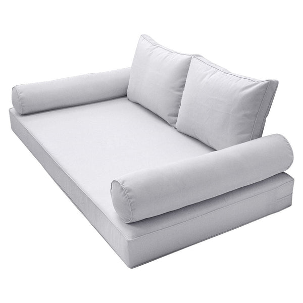Style1 Crib Size 5PC Pipe Trim Outdoor Daybed Mattress Cushion Bolster Pillow Complete Set AD105
