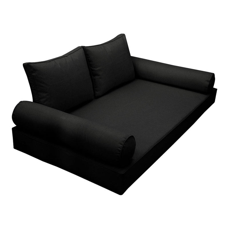 Style1 Crib Size 5PC Pipe Trim Outdoor Daybed Mattress Cushion Bolster Pillow Complete Set AD109