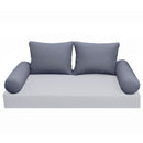 Modern outdoor daybed cushion set with two bolsters and two pillows, ideal for patio, porch, or indoor lounge spaces. — cover only