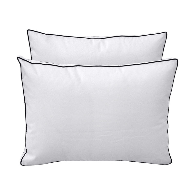 Style1 Full Size 5PC Contrast Pipe Outdoor Daybed Mattress Cushion Bolster Pillow Slip Cover Complete Set AD105