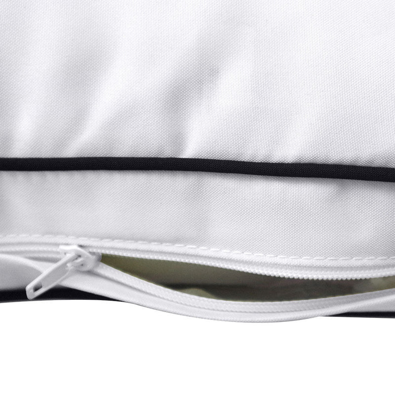 Style1 Full Size 5PC Contrast Pipe Outdoor Daybed Mattress Cushion Bolster Pillow Slip Cover Complete Set AD105
