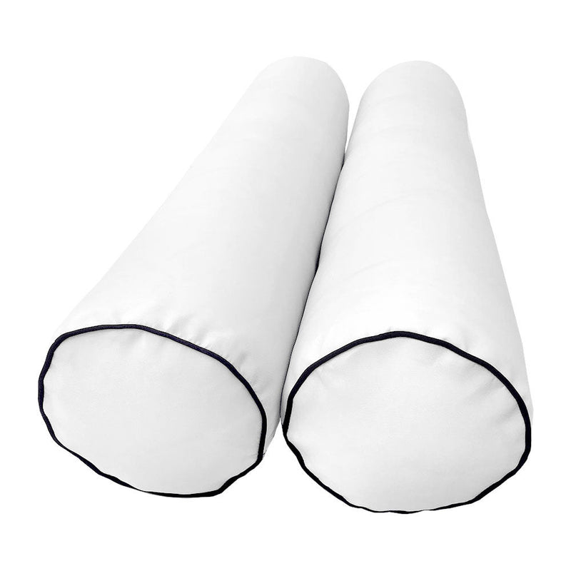 Style1 Full Size 5PC Contrast Pipe Outdoor Daybed Mattress Cushion Bolster Pillow Slip Cover Complete Set AD106