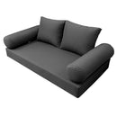 Style1 Full Size 5PC Knife Edge Outdoor Daybed Mattress Cushion Bolster Pillow Slip Cover Complete Set AD003