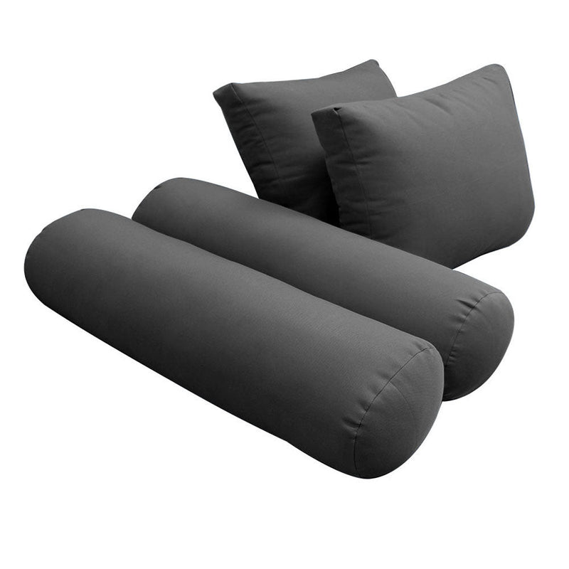 Style1 Full Size 5PC Knife Edge Outdoor Daybed Mattress Cushion Bolster Pillow Slip Cover Complete Set AD003