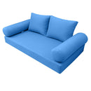 Style1 Full Size 5PC Knife Edge Outdoor Daybed Mattress Cushion Bolster Pillow Slip Cover Complete Set AD102