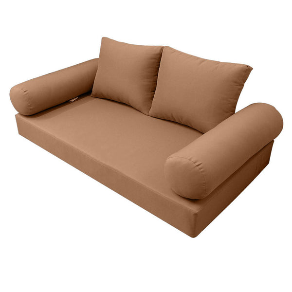 Style1 Full Size 5PC Knife Edge Outdoor Daybed Mattress Cushion Bolster Pillow Slip Cover Complete Set AD104