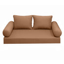 Style1 Full Size 5PC Knife Edge Outdoor Daybed Mattress Cushion Bolster Pillow Slip Cover Complete Set AD104