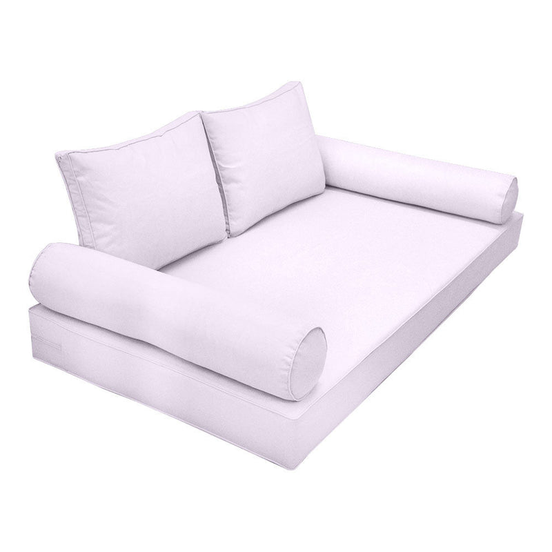 Style1 Full Size 5PC Pipe Outdoor Daybed Mattress Cushion Bolster Pillow Slip Cover Complete Set AD107
