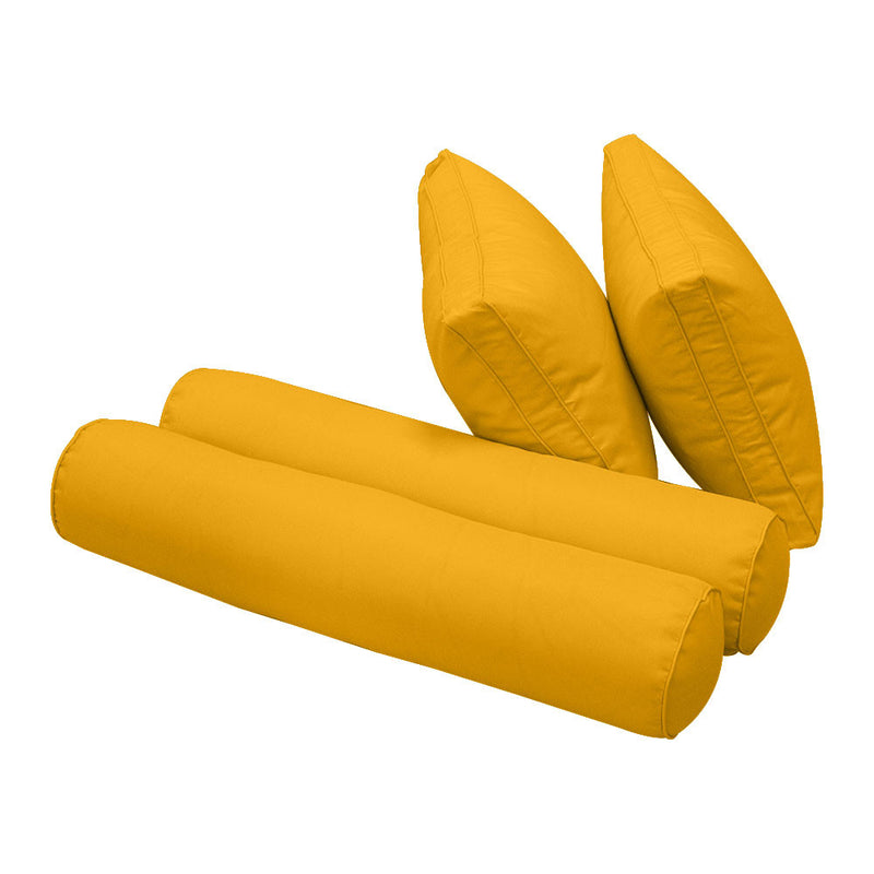 Style1 Full Size 5PC Pipe Outdoor Daybed Mattress Cushion Bolster Pillow Slip Cover Complete Set AD108