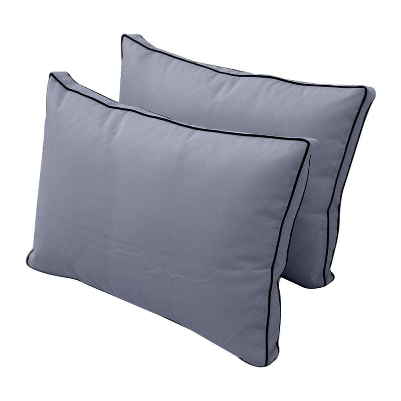 Style1 Queen Size 5PC Contrast Pipe Outdoor Daybed Mattress Cushion Bolster Pillow Slip Cover Complete Set AD001