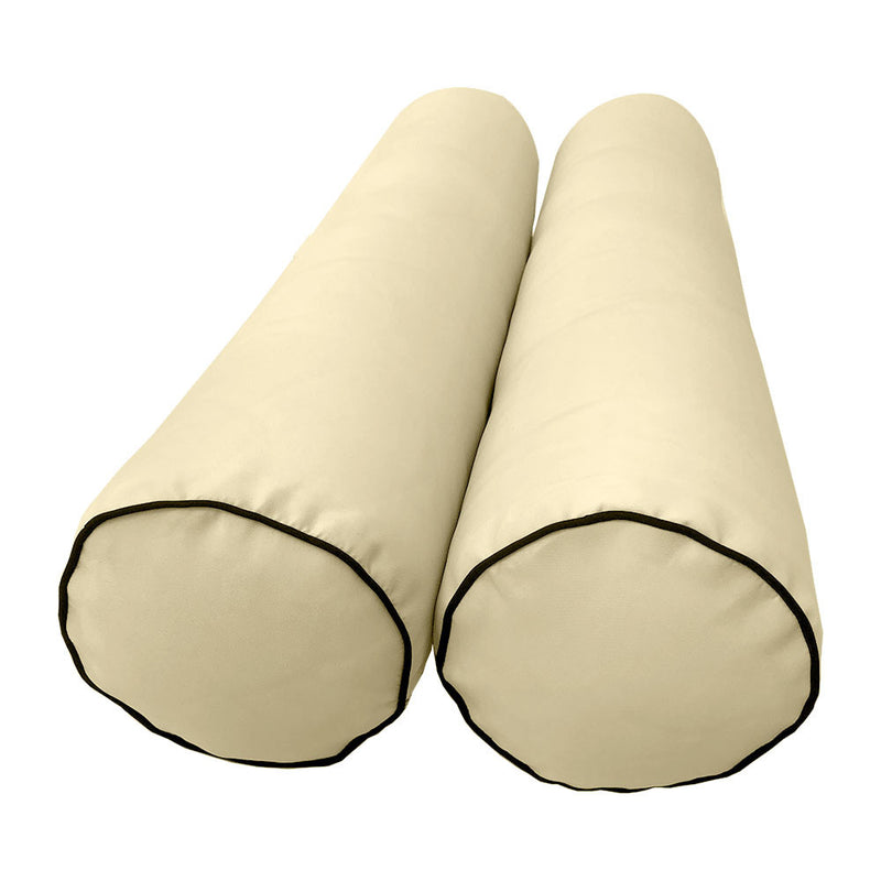 Style1 Queen Size 5PC Contrast Pipe Outdoor Daybed Mattress Cushion Bolster Pillow Slip Cover Complete Set AD103