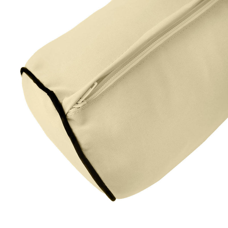 Style1 Queen Size 5PC Contrast Pipe Outdoor Daybed Mattress Cushion Bolster Pillow Slip Cover Complete Set AD103