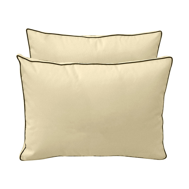 Style1 Queen Size 5PC Contrast Pipe Outdoor Daybed Mattress Cushion Bolster Pillow Slip Cover Complete Set AD103
