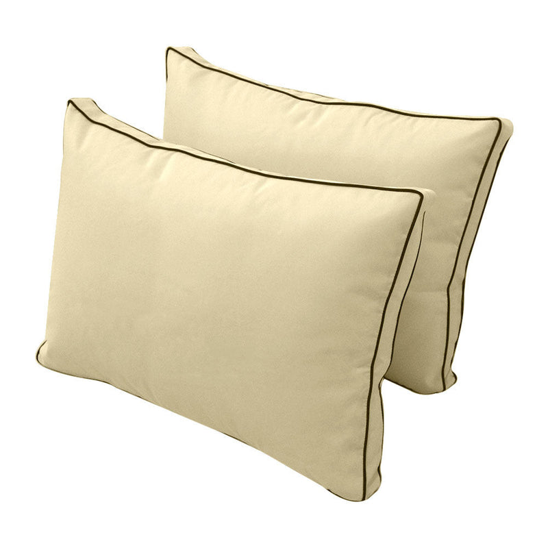 Style1 Queen Size 5PC Contrast Pipe Outdoor Daybed Mattress Cushion Bolster Pillow Slip Cover Complete Set AD103