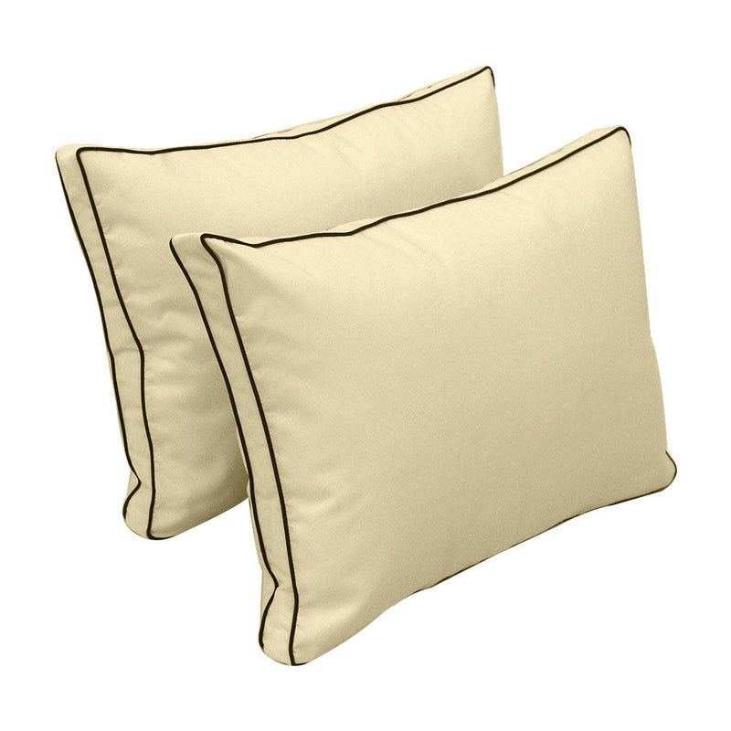 Style1 Queen Size 5PC Contrast Pipe Outdoor Daybed Mattress Cushion Bolster Pillow Slip Cover Complete Set AD103