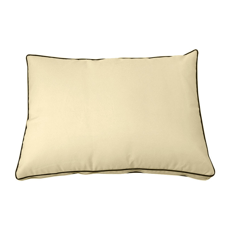 Style1 Queen Size 5PC Contrast Pipe Outdoor Daybed Mattress Cushion Bolster Pillow Slip Cover Complete Set AD103
