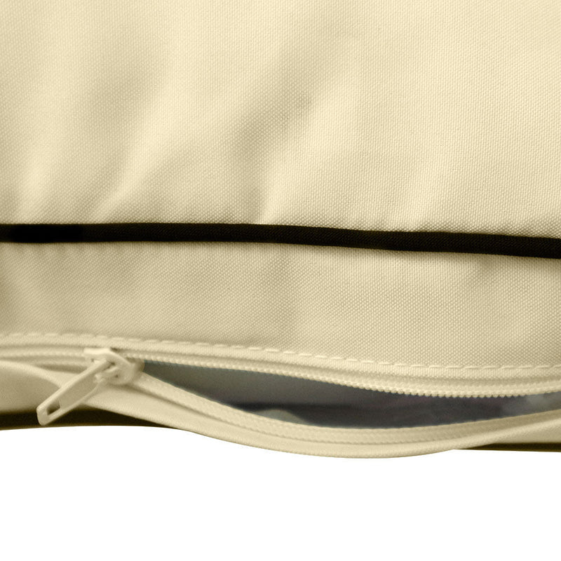 Style1 Queen Size 5PC Contrast Pipe Outdoor Daybed Mattress Cushion Bolster Pillow Slip Cover Complete Set AD103