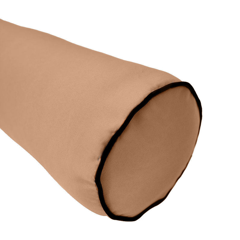 Style1 Queen Size 5PC Contrast Pipe Outdoor Daybed Mattress Cushion Bolster Pillow Slip Cover Complete Set AD104