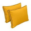 Style1 Queen Size 5PC Contrast Pipe Outdoor Daybed Mattress Cushion Bolster Pillow Slip Cover Complete Set AD108