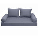 STYLE 1 - Mattress & Pillow Bolster Cushion for Outdoor Indoor Daybed Porch Swing Bed Knife Edge Queen Size AD001 | COVERS ONLY |