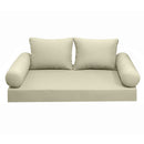 Style1 Queen Size 5PC Knife Edge Outdoor Daybed Mattress Cushion Bolster Pillow Slip Cover Complete Set AD005