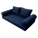 Style1 Queen Size 5PC Knife Edge Outdoor Daybed Mattress Cushion Bolster Pillow Slip Cover Complete Set AD101