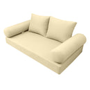 Style1 Queen Size 5PC Knife Edge Outdoor Daybed Mattress Cushion Bolster Pillow Slip Cover Complete Set AD103