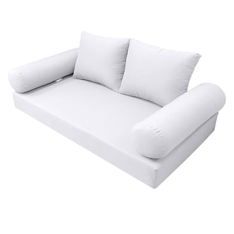Style1 Queen Size 5PC Knife Edge Outdoor Daybed Mattress Cushion Bolster Pillow Slip Cover Complete Set AD105