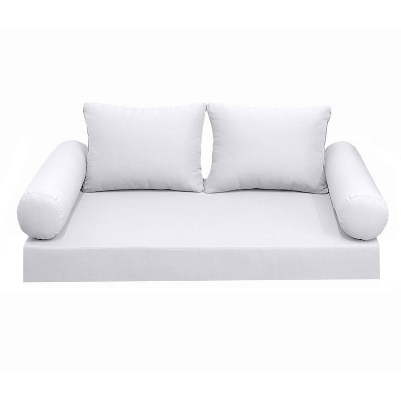 Style1 Queen Size 5PC Knife Edge Outdoor Daybed Mattress Cushion Bolster Pillow Slip Cover Complete Set AD105