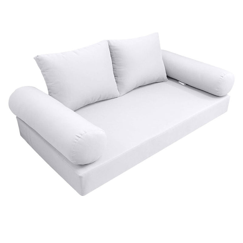 Style1 Queen Size 5PC Knife Edge Outdoor Daybed Mattress Cushion Bolster Pillow Slip Cover Complete Set AD105