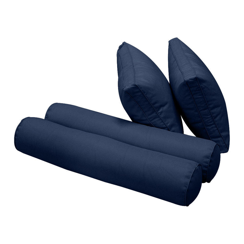 Style1 Queen Size 5PC Pipe Outdoor Daybed Mattress Cushion Bolster Pillow Slip Cover Complete Set AD101