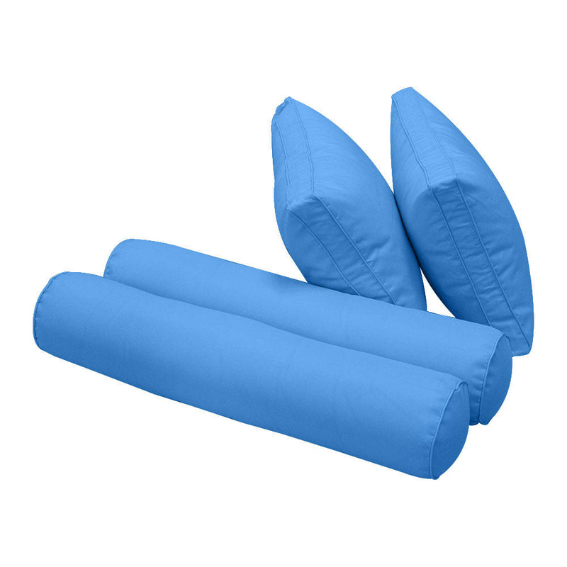 Style1 Queen Size 5PC Pipe Outdoor Daybed Mattress Cushion Bolster Pillow Slip Cover Complete Set AD102