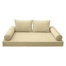 Style1 Queen Size 5PC Pipe Outdoor Daybed Mattress Cushion Bolster Pillow Slip Cover Complete Set AD103