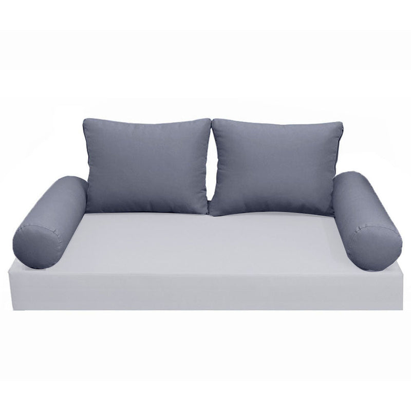 STYLE 1 Pillow & Bolster Cushion for Outdoor Indoor Daybed Porch Swing Bed Twin Size Knife Edge AD001 | COVERS ONLY |